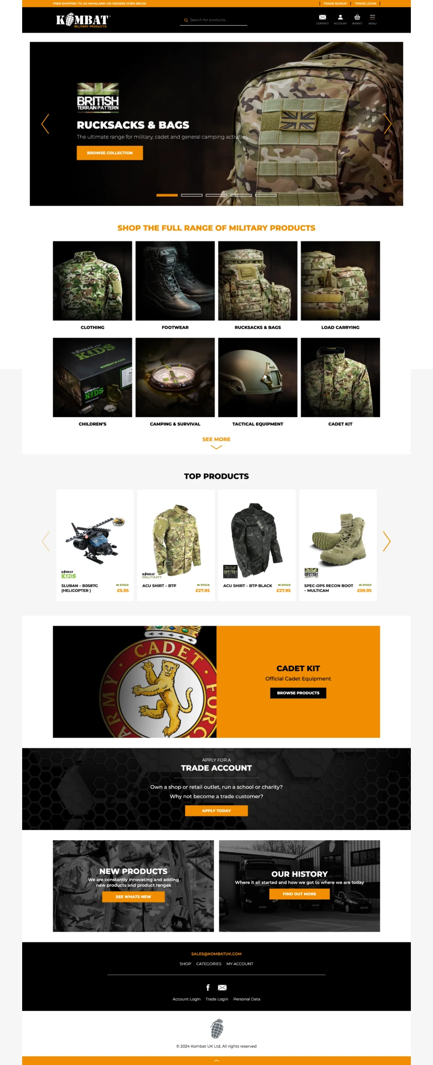 KombatUK Website Screenshot