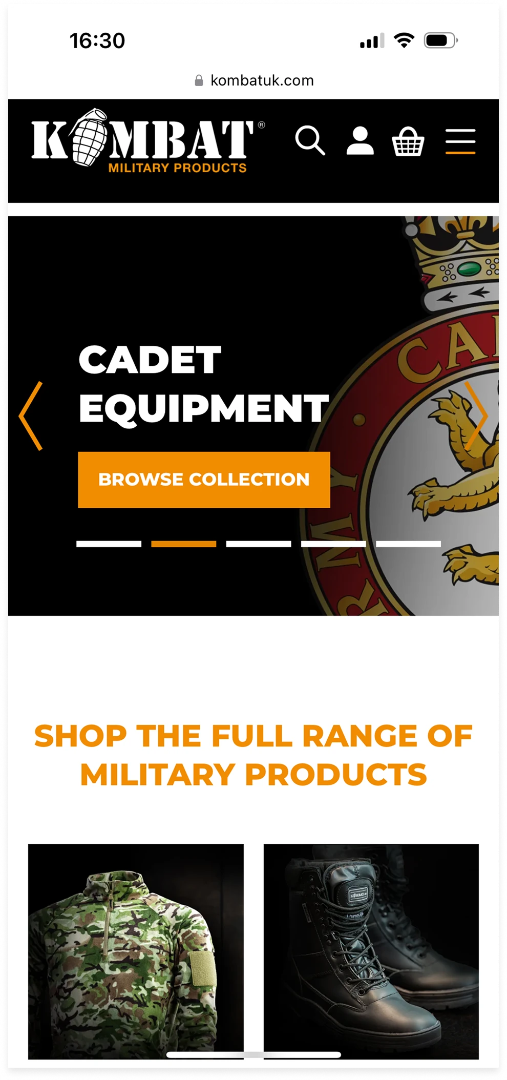 Kombat UK Website Screenshot
