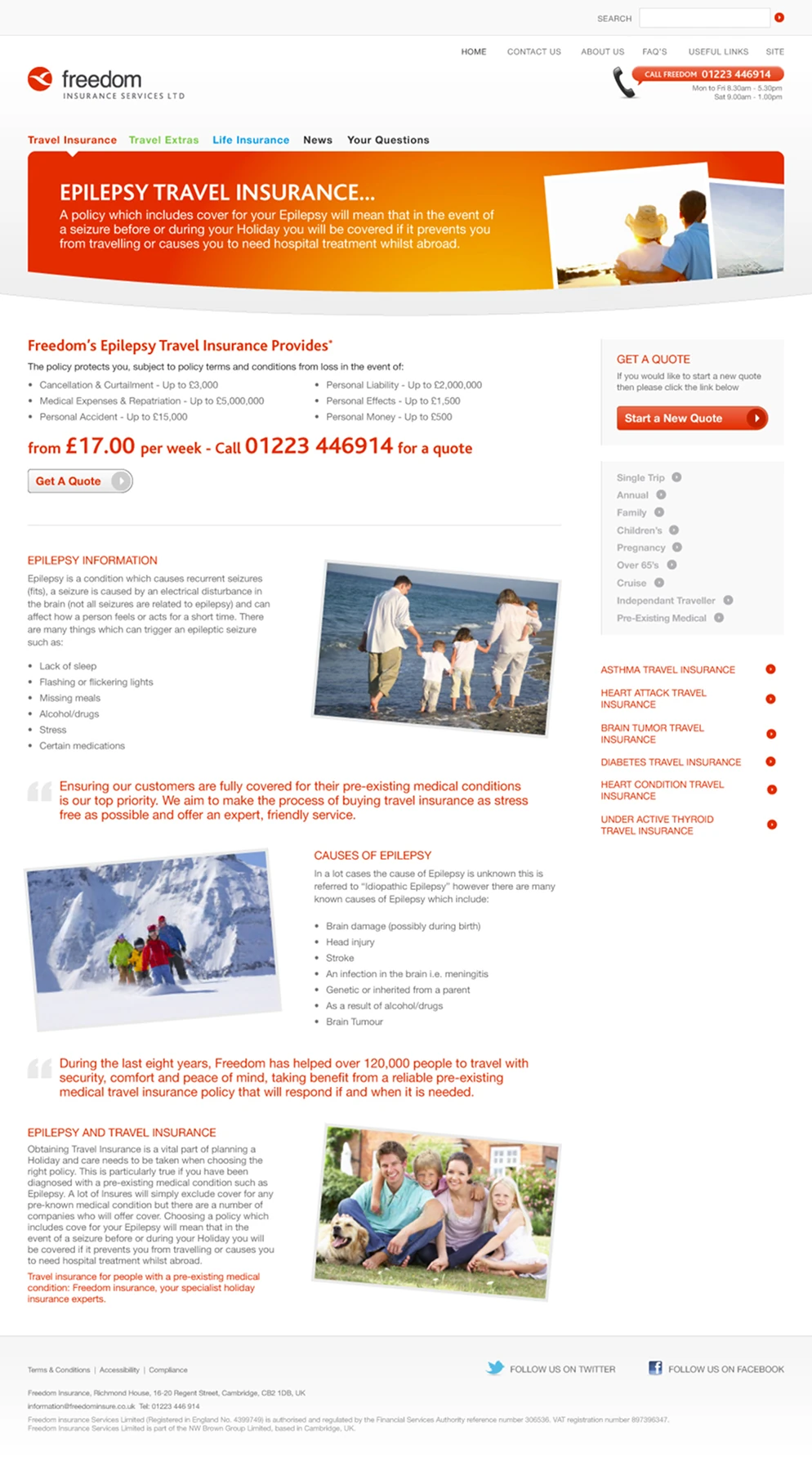 Freedom Insurance website homepage screenshot