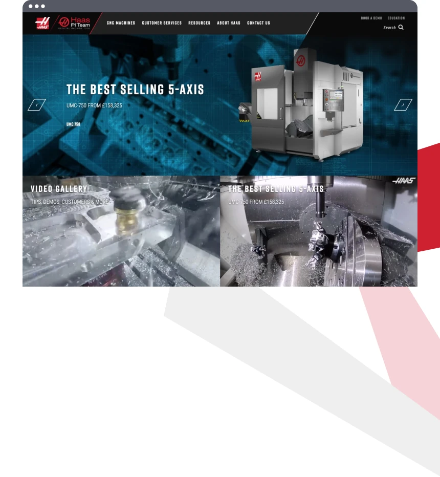 Haas Website Screenshot