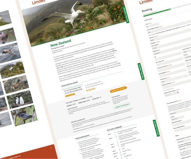 Limosa Holidays brochure-style tour page screenshot.