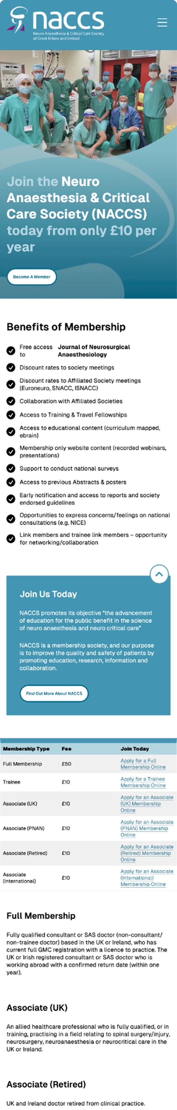 NACCS website long-form page screenshot