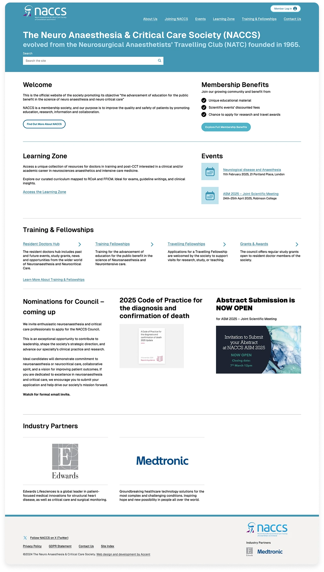 NACCS website homepage screenshot