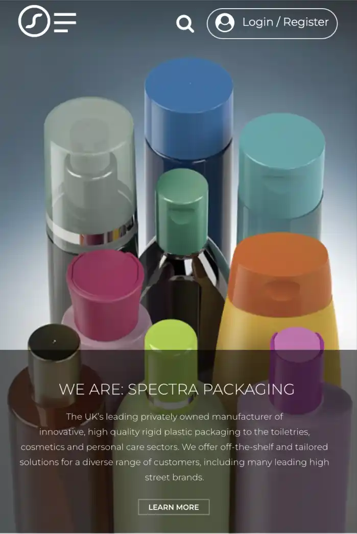 Spectra Website Screenshot Mobile