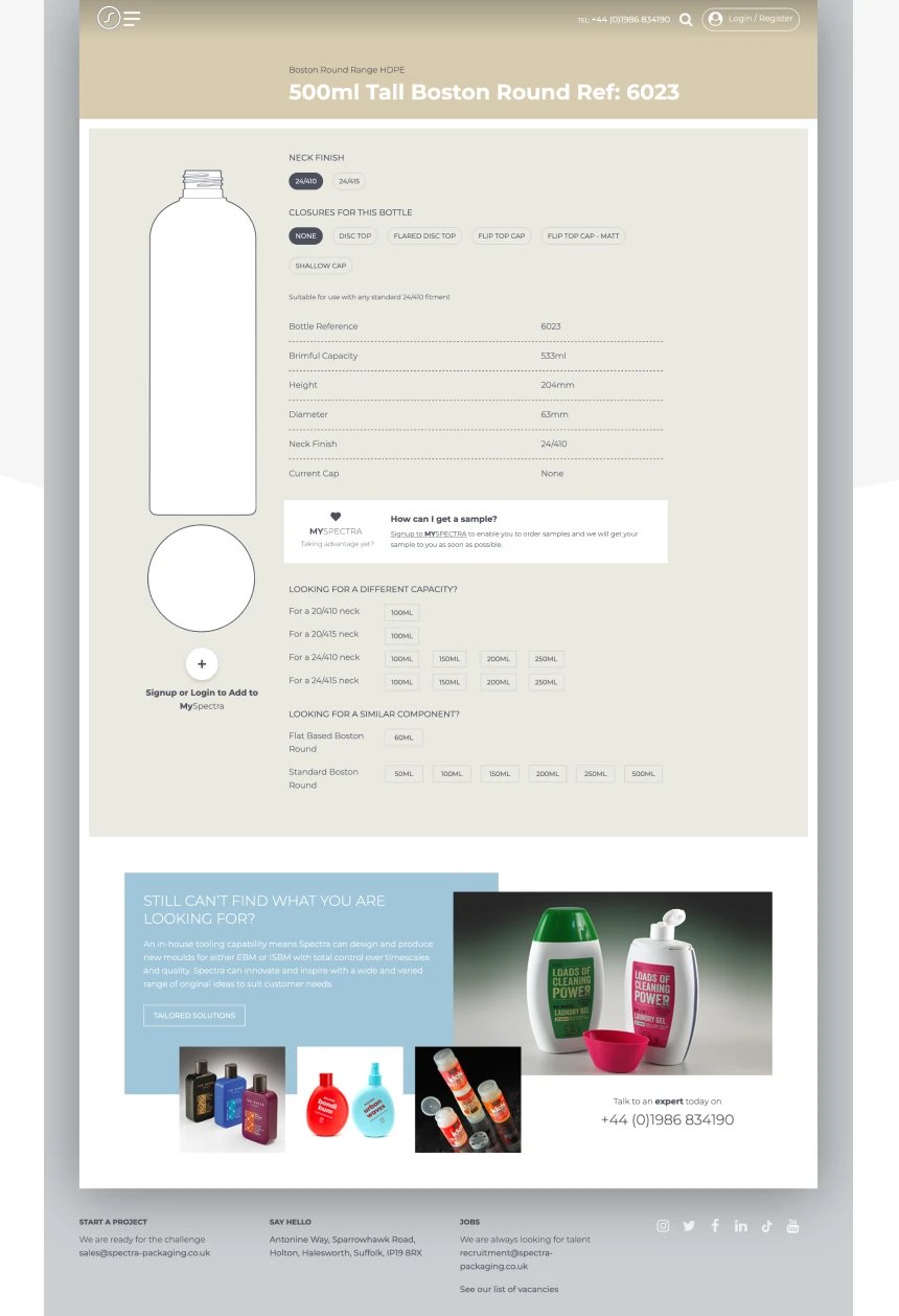 Spectra Website Screenshot