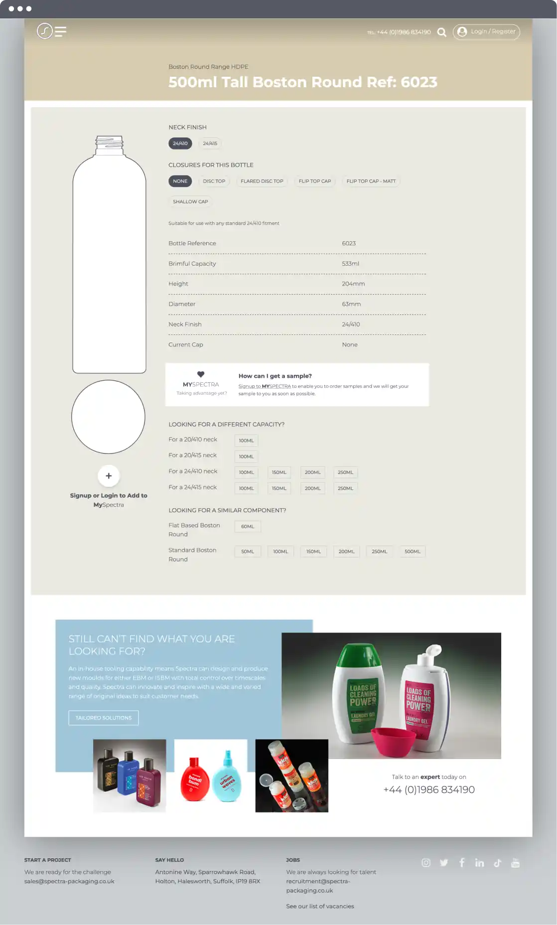 Spectra Website Screenshot