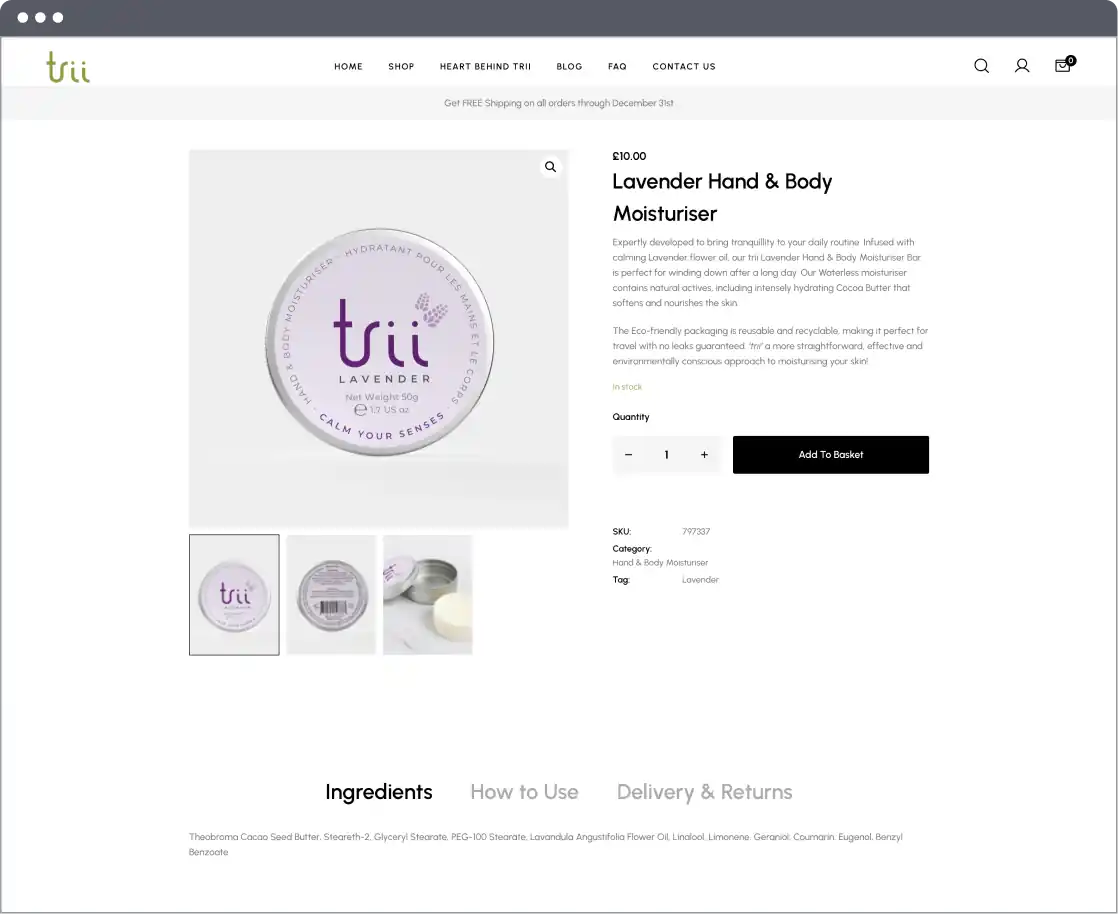 Trii Website Screenshot