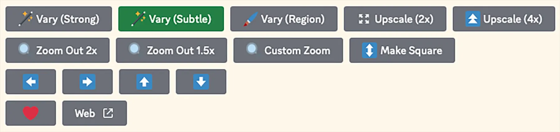 Midjourney image varying tools